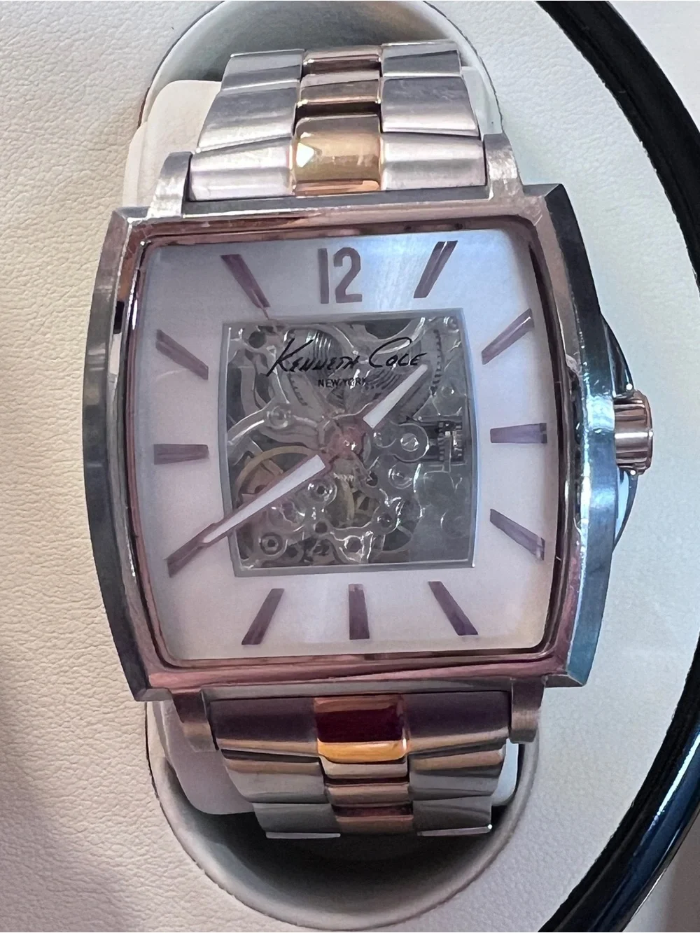 Keneth Cole Automatic Silver Skeleton Stainless Steel Watch x 2 with a Winder